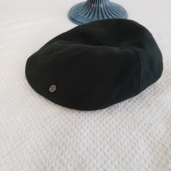 Flat Cap Drivers Newsboy Hat Black Adjustable Wool Blend Very‎ Good Pre-owned - Picture 8 of 10